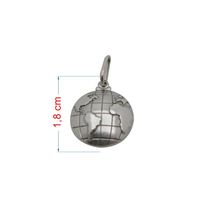 Pingente de prata 925 envelhecida Globo